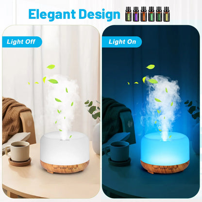 500Ml Aroma Diffuser with 6*10Ml Essential Oil with Remote Control for Large Room Home Office Car, Aromatherapy Fragrant Oil Air Humidifier Vaporizer for Gift