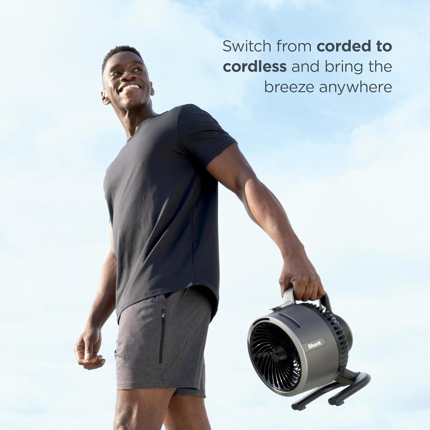 Shark Flexbreeze Hydrogo Portable Fan with Misting | 12Hr Cordless Cooling