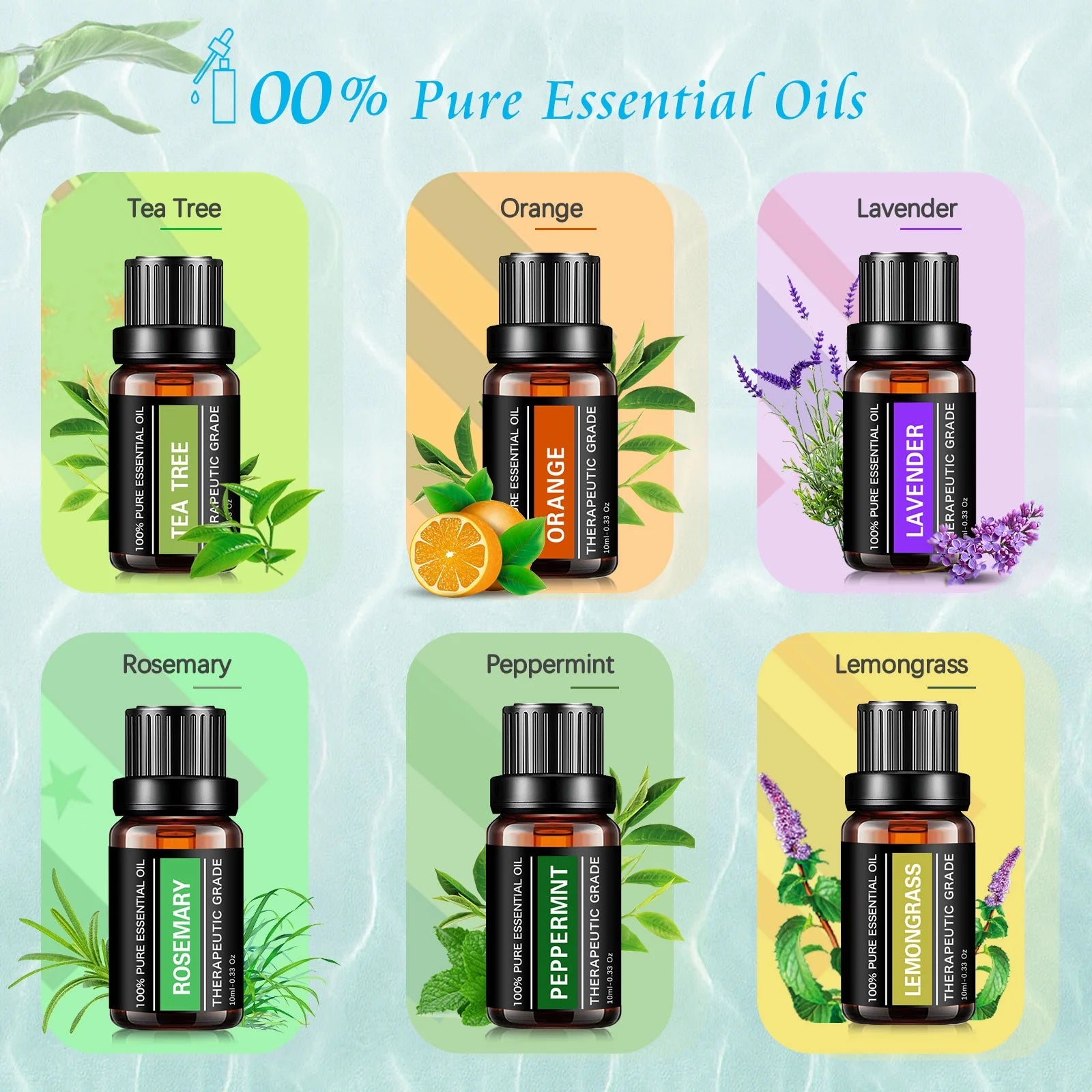 500Ml Aroma Diffuser with 6*10Ml Essential Oil with Remote Control for Large Room Home Office Car, Aromatherapy Fragrant Oil Air Humidifier Vaporizer for Gift