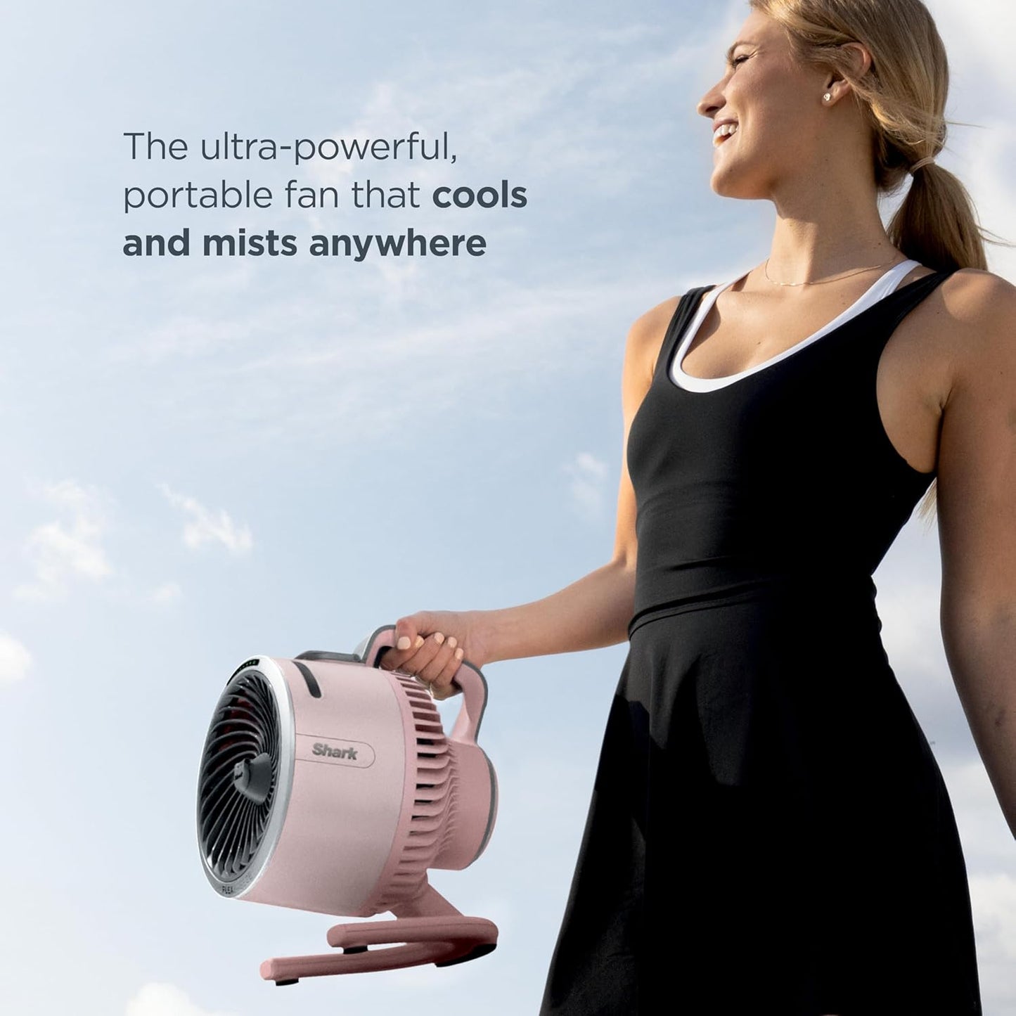 Shark Flexbreeze Hydrogo Portable Fan with Misting | 12Hr Cordless Cooling