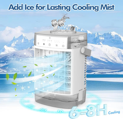 Portable Air Conditioners, 1600Ml Dual Water Tank Portable AC Unit, 3 Speed 2 Mi