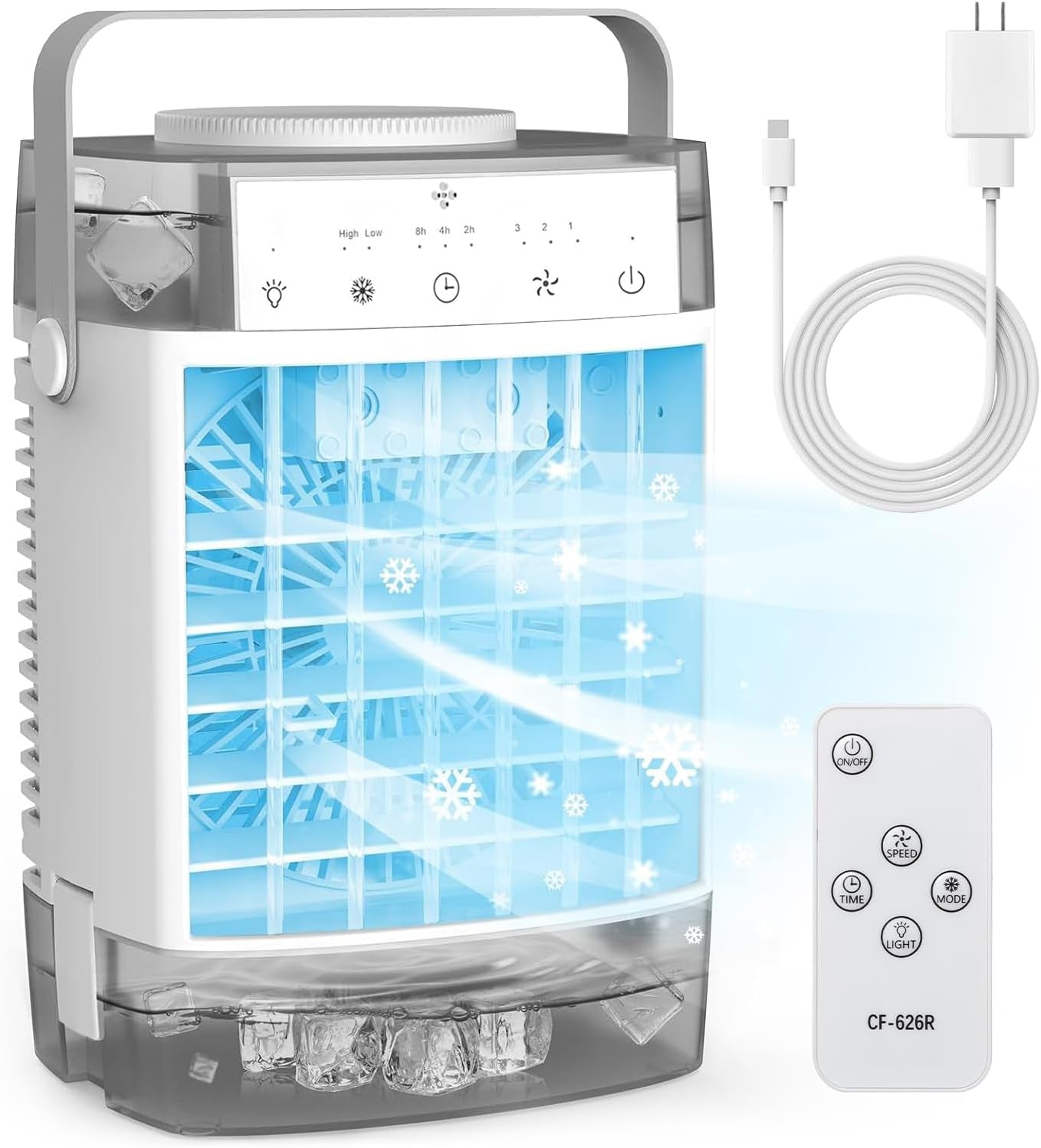 Portable Air Conditioners, 1600Ml Dual Water Tank Portable AC Unit, 3 Speed 2 Mi