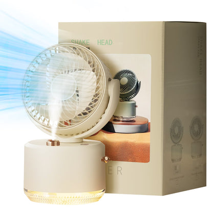 Portable Outdoor Misting Fan, Cool Misting Fan Portable with Mister, Battery Powered with 3 Fan Speeds & 3 Mist Settings for Camping, Tailgating, and Beach