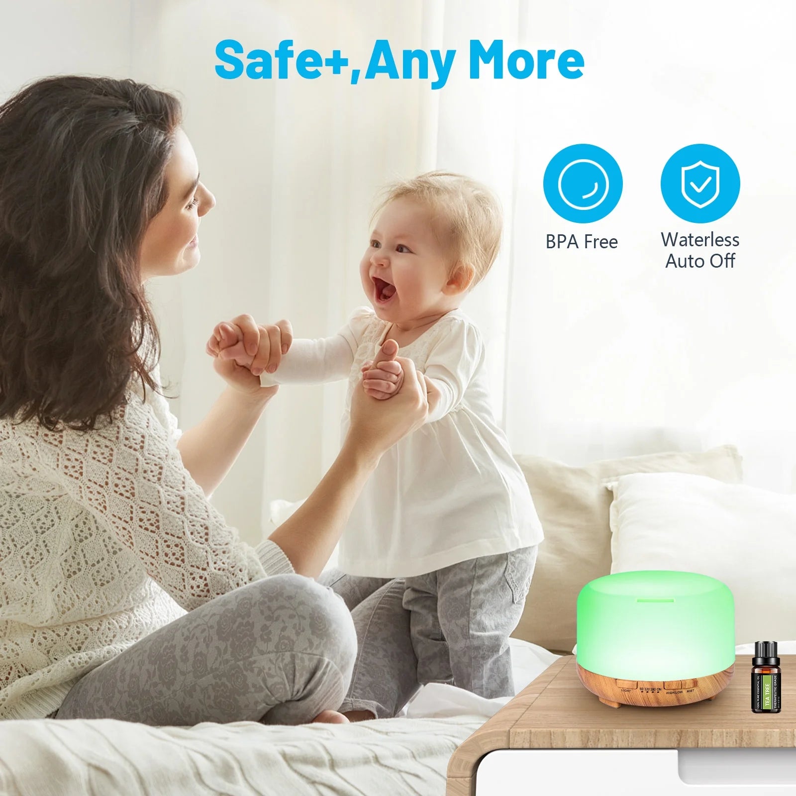 500Ml Aroma Diffuser with 6*10Ml Essential Oil with Remote Control for Large Room Home Office Car, Aromatherapy Fragrant Oil Air Humidifier Vaporizer for Gift