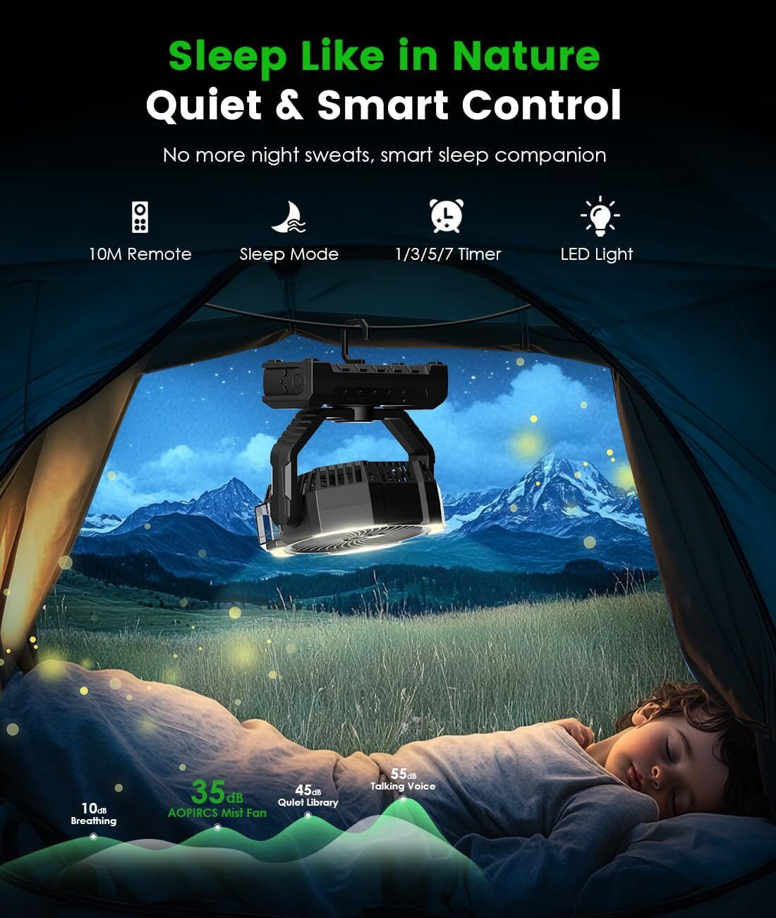 Camping Misting Fan - 30000Mah Portable Battery Powered Fans with 9Oz Water Tank
